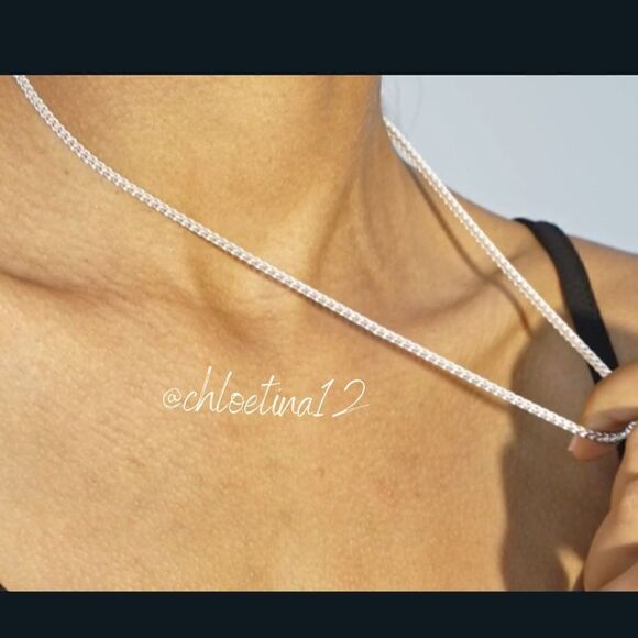 NEW Solid 925 Sterling Silver Franco Square Box Link Chain Necklace 24” - Picture 3 of 12